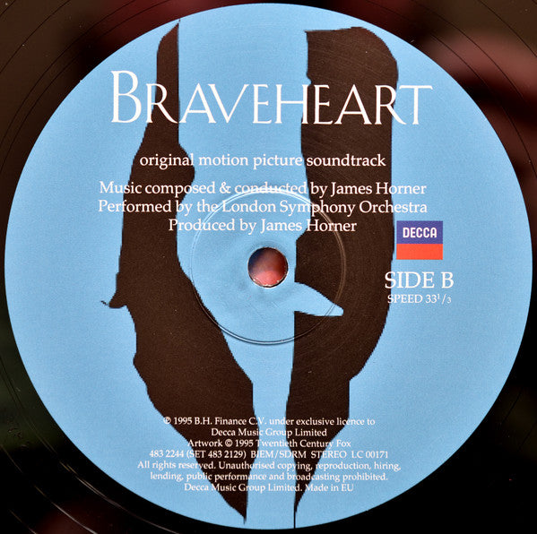 James Horner Performed By London Symphony Orchestra : Braveheart (Original Motion Picture Soundtrack) (2xLP, Album, RE)