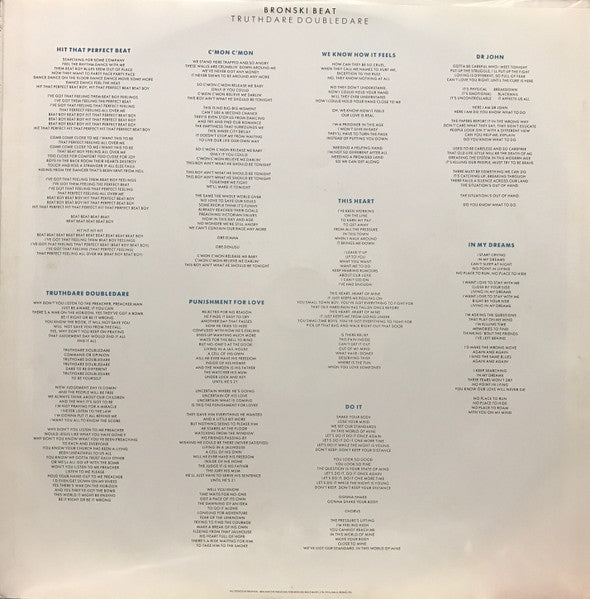 Bronski Beat : Truthdare Doubledare (LP, Album)