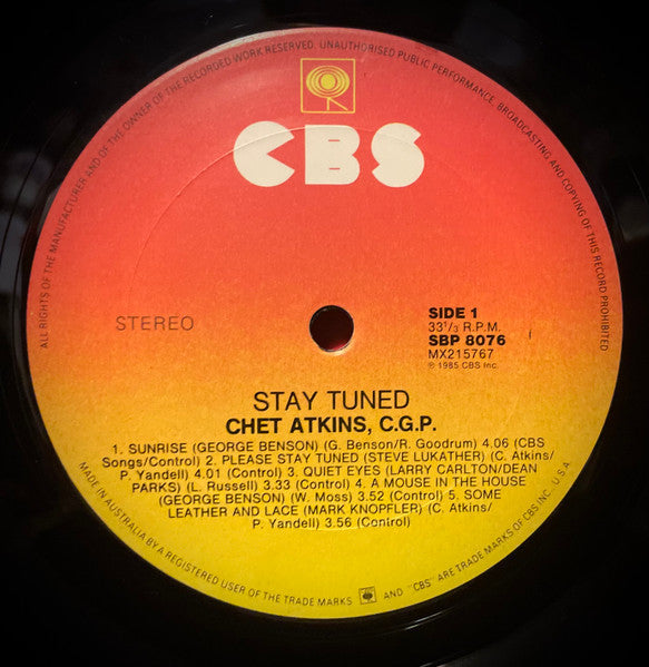 Chet Atkins : Stay Tuned (LP, Album)