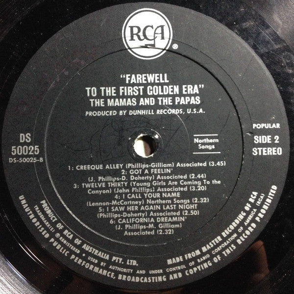 The Mamas & The Papas : Farewell To The First Golden Era (LP, Comp)