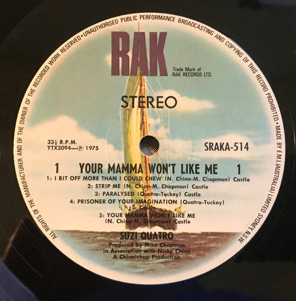 Suzi Quatro : Your Mamma Won't Like Me (LP, Album, Tex)