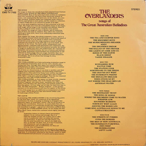 The Overlanders (3) : Songs Of The Great Australian  Balladists (2xLP, Album)