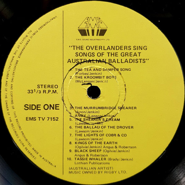The Overlanders (3) : Songs Of The Great Australian  Balladists (2xLP, Album)