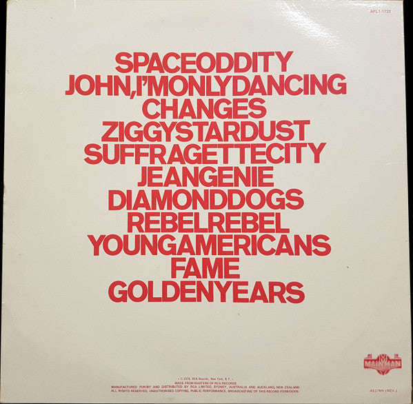David Bowie : ChangesOneBowie (LP, Comp, RE)
