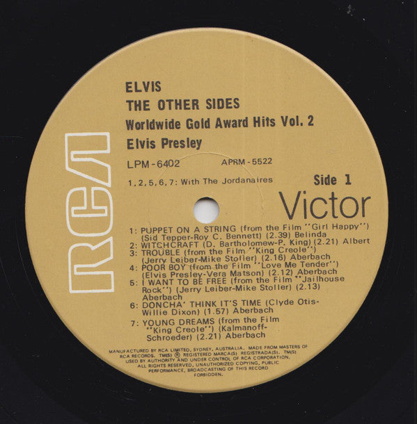 Elvis Presley : The Other Sides - Worldwide Gold Award Hits - Vol. 2 (4xLP, Comp, Mono + Box)