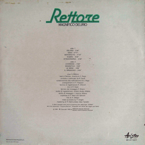 Rettore : Magnifico Delirio (LP, Album)
