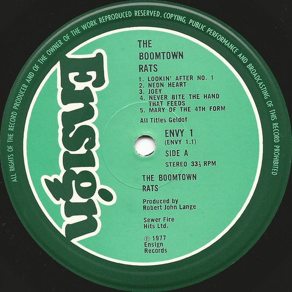 The Boomtown Rats : The Boomtown Rats (LP, Album, RP)