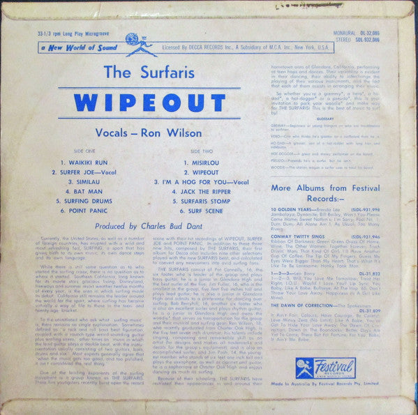 The Surfaris : Wipeout! (LP, Album, Mono)