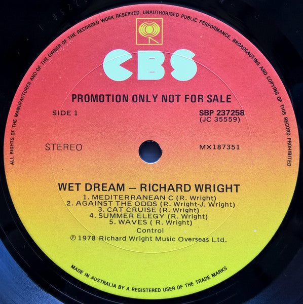 Richard Wright : Wet Dream (LP, Album, Promo, Gat)