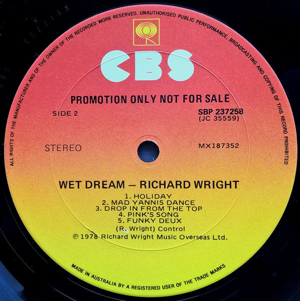Richard Wright : Wet Dream (LP, Album, Promo, Gat)
