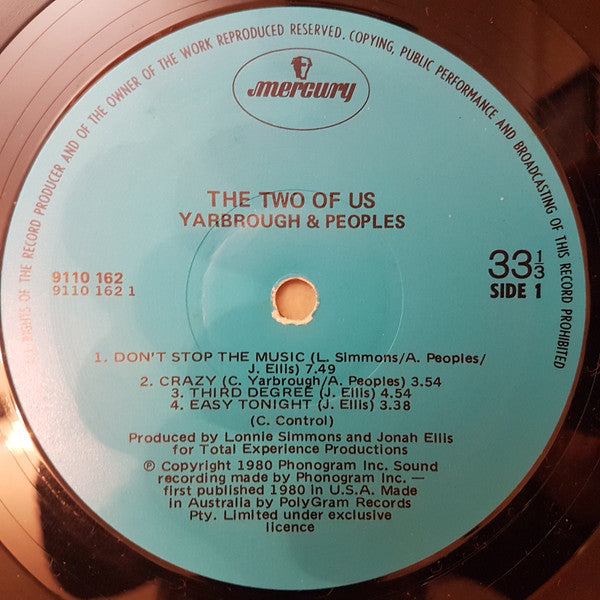 Yarbrough & Peoples : The Two Of Us (LP, Album)
