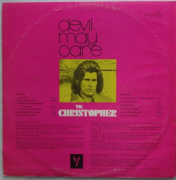 Vic Christopher : Devil May Care (LP)