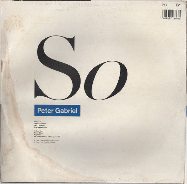 Peter Gabriel : So (LP, Album)