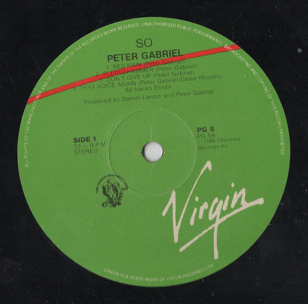 Peter Gabriel : So (LP, Album)