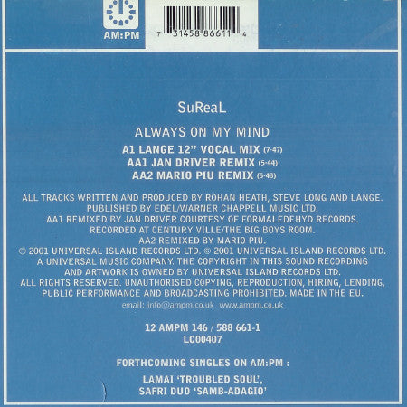 SuReal : Always On My Mind (12")