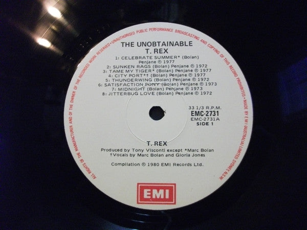 T. Rex : The Unobtainable T. Rex (LP, Comp)