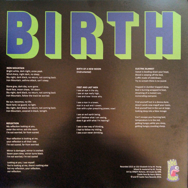 ORB (11) : Birth (LP, Album, Ltd, RP, Nox)