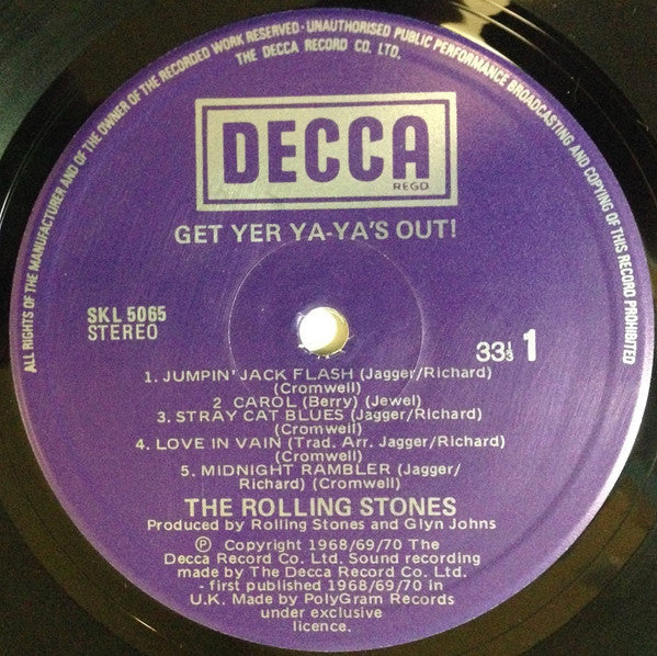 The Rolling Stones : Get Yer Ya-Ya's Out! - The Rolling Stones In Concert (LP, Album, RE)