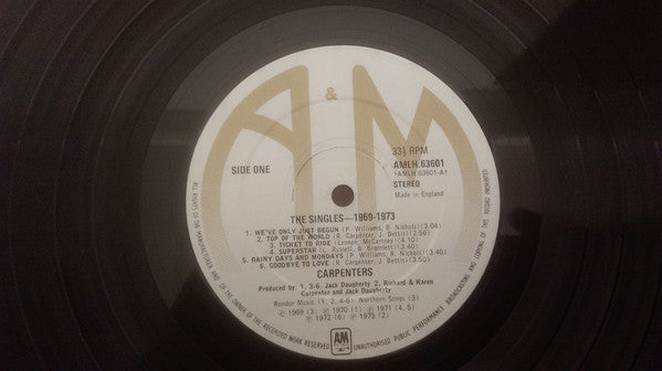 Carpenters : The Singles 1969-1973 (LP, Album, Comp, Gat)