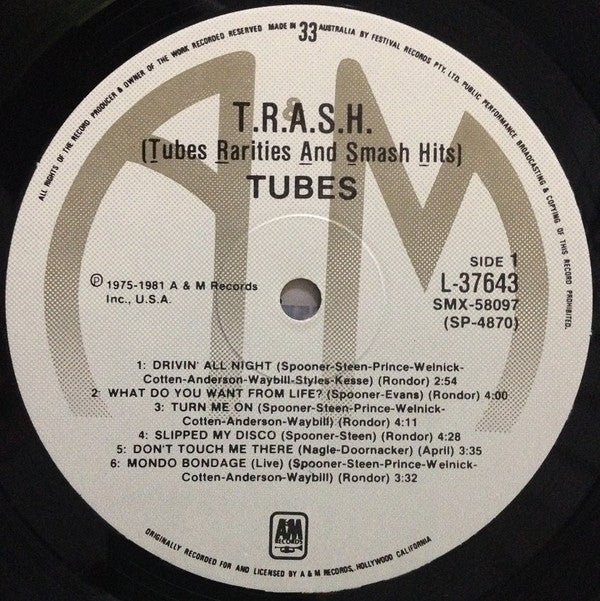 The Tubes : T.R.A.S.H. (Tubes Rarities And Smash Hits) (LP, Album, Comp)
