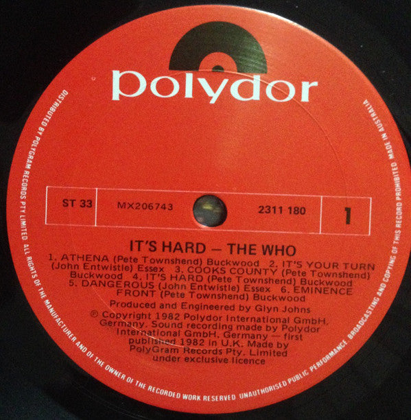 The Who : It's Hard (LP, Album)