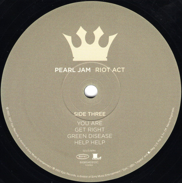 Pearl Jam : Riot Act (2xLP, Album, RE, RM)