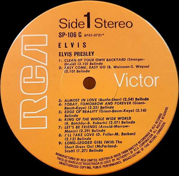 Elvis Presley : Elvis (LP, Comp, Gat)