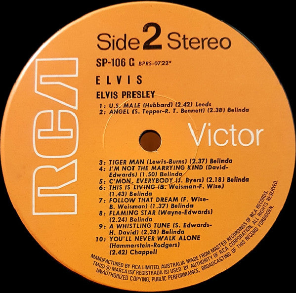 Elvis Presley : Elvis (LP, Comp, Gat)