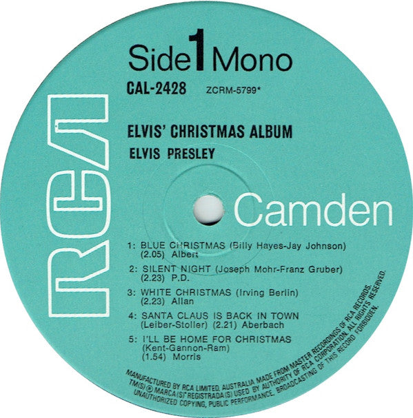 Elvis Presley : Elvis' Christmas Album (LP, Album, Mono, RE)