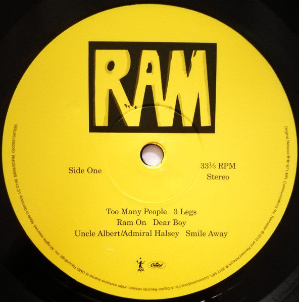 Paul And Linda McCartney* : Ram (LP, Album, RE, RM, 180)