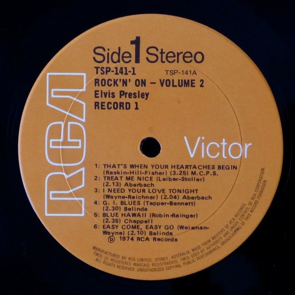 Elvis Presley : Rock 'N' On Volume 2  25 All-Time Rock 'N' Roll Hits (2xLP, Comp)