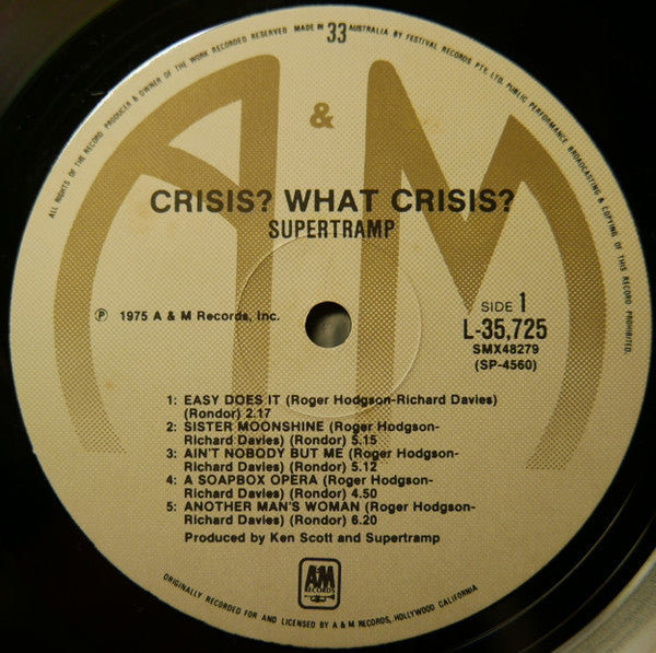 Supertramp : Crisis? What Crisis? (LP, Album)