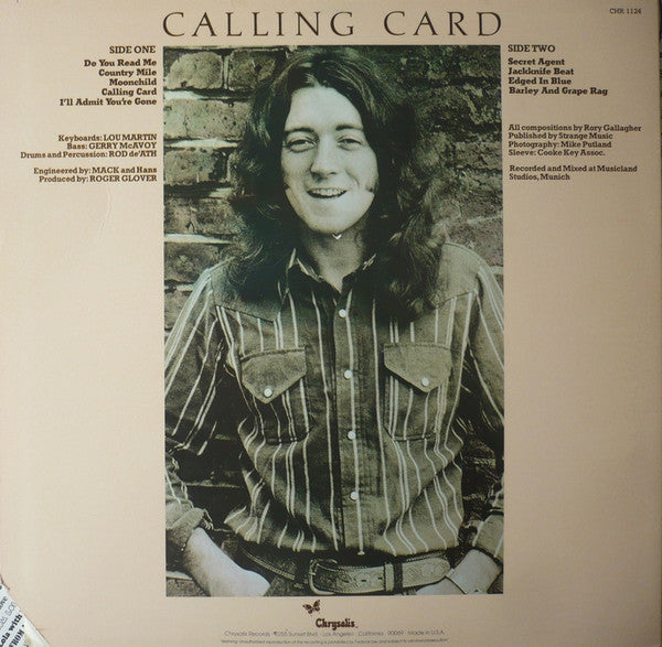 Rory Gallagher : Calling Card (LP, Album)