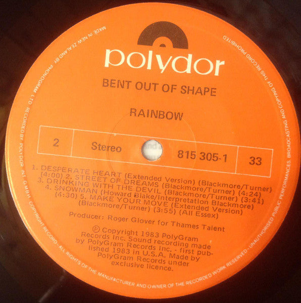 Rainbow : Bent Out Of Shape (LP, Album)