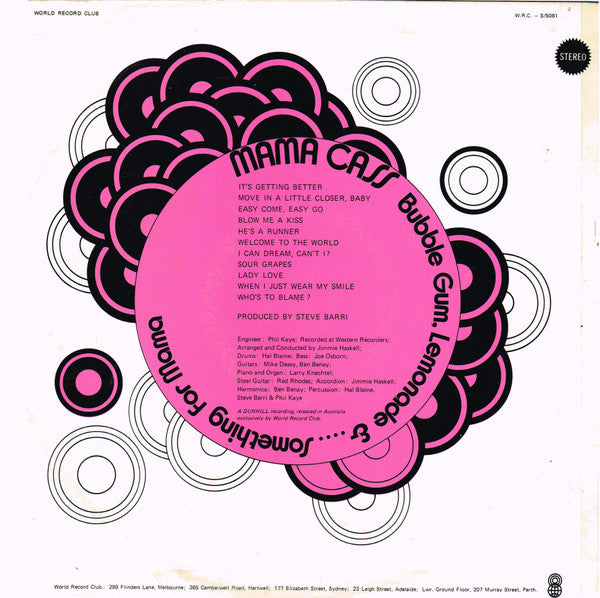 Cass Elliot : Bubble Gum, Lemonade &... Something For Mama (LP, Album, Club)