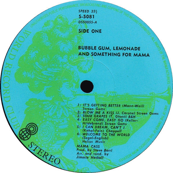 Cass Elliot : Bubble Gum, Lemonade &... Something For Mama (LP, Album, Club)