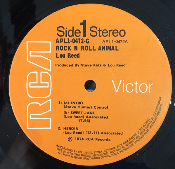 Lou Reed : Rock N Roll Animal (LP, Album, Gat)
