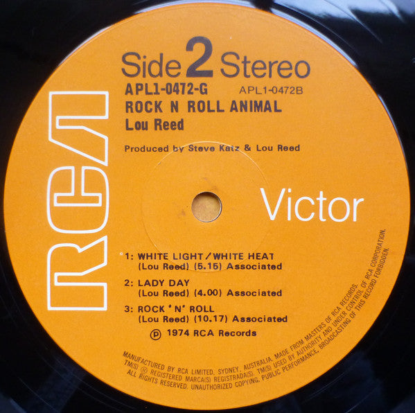 Lou Reed : Rock N Roll Animal (LP, Album, Gat)