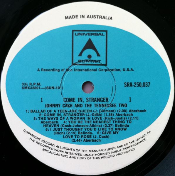 Johnny Cash And The Tennessee Two* : I'm Johnny Cash Vol. II (Come In, Stranger) (LP, Comp)