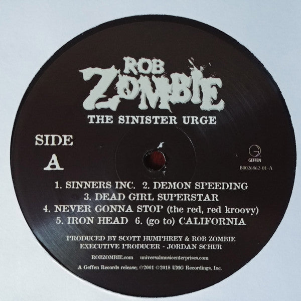 Rob Zombie : The Sinister Urge (LP, Album, RE, Gat)
