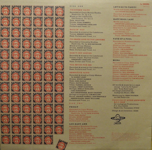 J.J. Cale : 5 (LP, Album, Tex)