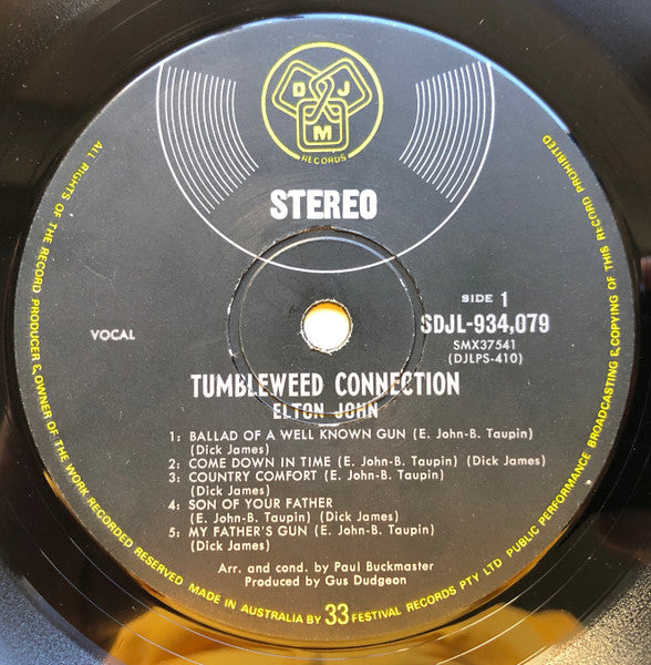 Elton John : Tumbleweed Connection (LP, Album)