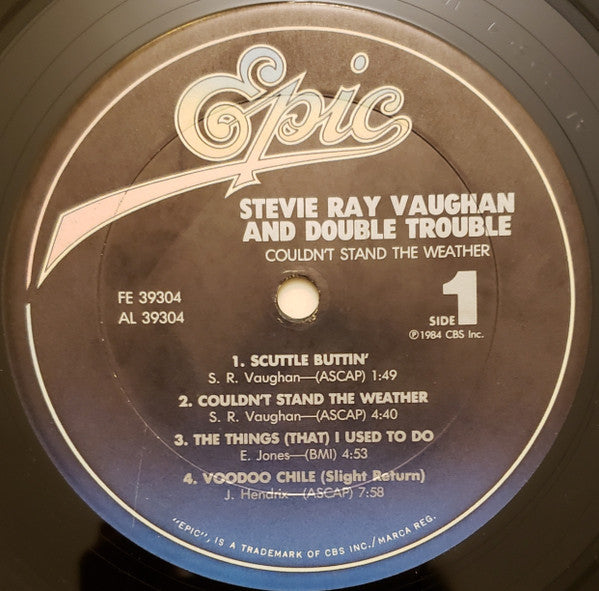 Stevie Ray Vaughan & Double Trouble : Couldn't Stand The Weather (LP, Album, Pit)