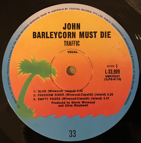 Traffic : John Barleycorn Must Die (LP, Album, Gat)
