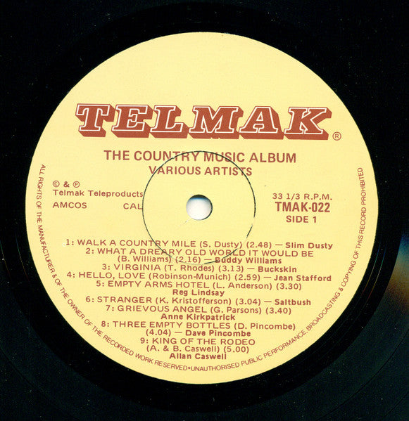 Various : The Country Music Album (LP, Comp)