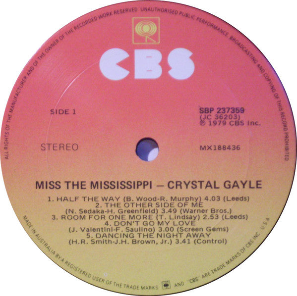 Crystal Gayle : Miss The Mississippi (LP, Album)