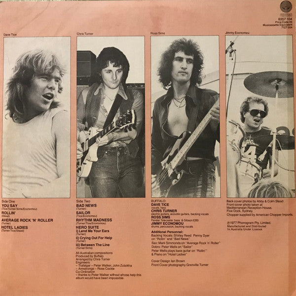 Buffalo (2) : Average Rock 'n' Roller (LP, Album, ''M)