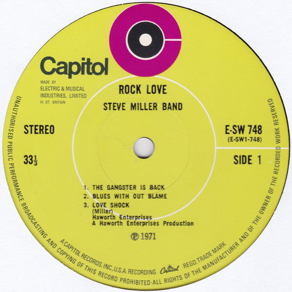 Steve Miller Band : Rock Love (LP, Album)