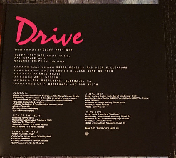 Cliff Martinez : Drive (Original Motion Picture Soundtrack) (2xLP, Album, Ltd, RP, Opa)