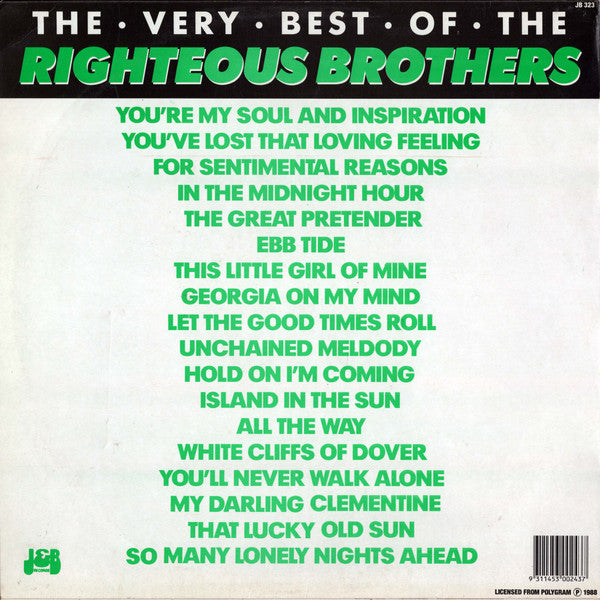 The Righteous Brothers : The Very Best Of The Righteous Brothers: Soul And Inspiration (LP, Comp)